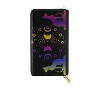 ISAOA Triple Moon and Cats Geldbörse, multifunktionale Handtasche, Reißverschluss, Clutch, großes Fassungsvermögen, Kartenhalter, 19 cm, #01, Einheitsgröße, modisch