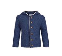 Isar-Trachten Jungen Kinder Trachten-Strick-Janker mit Kapuze Jeansblau, Jeans (blau), 164