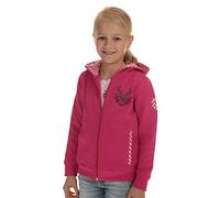 Isar-Trachten Kinder Jacke Trachtenjacke Mädchen pink, Kapuzenjacke Kinder Sweatjacke mit Hirschstickerei