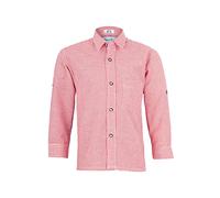 Isar-Trachten Kinder Trachten-Hemd Kleinkaro Kariertes Hemd Jungen rot, Gr. 152