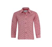 Isar-Trachten Kinder Trachtenhemd Malte mit Hirschen 52913 - Rot Gr. 80