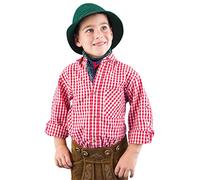 Isar-Trachten Trachtenhemd Kinder Jungen 52915 Trachtenhemd rot Kariertes Hemd Kinder Jungen Kinderhemden Jungen - 92
