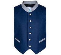 Isar-Trachten Trachtenweste 75308 Kinder Weste Kinderweste Filz Jungen schick edel Anzugweste (140, blau)