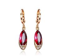 ISCBAFYX Funkelnde Rubin-Edelstein-Ohrringe für Frauen, Sterling-Silber, weiblich, Party-Schmuck, Ohrring-Geschenk