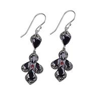 ISCBAFYX Ohrringe für Mädchen, Damen-Ohrringe, Ohrstecker, Thai-S925-Ohrringe, rote Granat-Tropfenohrringe, Sterling-Ohrringe, 925