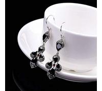 ISCBAFYX Ohrringe für Mädchen, Damen-Ohrringe, Ohrstecker, Thai-S925-Ohrringe, rote Granat-Tropfenohrringe, Sterling-Ohrringe, 925