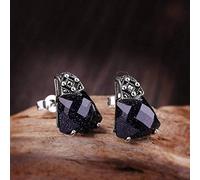 ISCBAFYX Ohrringe für Mädchen, Tropfen-Ohrring, S925-Sterlingschmuck, handgefertigter thailändischer weiblicher roter, facettierter Granat-Ohrstecker, passend zu Allen blauen Sandsteinen, 925