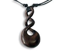 Island Piercings Halskette Anhänger aus Holz Maori Twister Handarbeit längenverstellbar N250