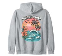 Island Vibes Ocean Wave Sunset Palmen Tropical Hawaii Kapuzenjacke