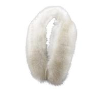 IsMoon Classic Kapuzenfell Elegant Fellkragen für Kapuze Winter Pelzkragen Kapuzen Fell Wärm Pelzschal Kunstfell Kragen für Wintermantel 60cm - 90cm (Beige, 80cm Länge)