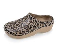 Isotoner Clogs Damen für die Gartenarbeit, bequem, strapazierfähig und leicht, 38 EU, Leopard