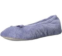 Isotoner Damen Chevron Microterry Ballerina Hausschuhe, Periwinkle, 39/40 EU