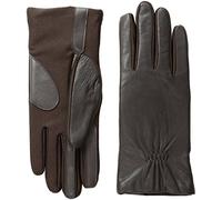 Isotoner Damen Classic Stretch Kunstleder und Echtleder Touchscreen Handschuhe, Braun, Large-X-Large