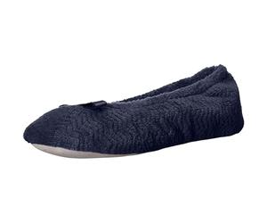 isotoner Damen Diamond Microterry Gemma Ballerina Hausschuhe mit Memory Foam Komfort und Wildledersohle, 6.5-7.5