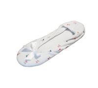 Isotoner Damen Embroidered Terry Ballerina Slippers Flache Sandalen, Weiße Schleife, 39 EU