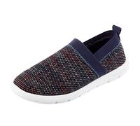 Isotoner Damen Leichter und Atmungsaktiver Elastischer Strick-Slip-on-Schuh Hausschuh, Marineblau, 36 EU
