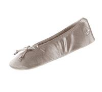 Isotoner Damen Satin Ballerina Hausschuhe mit klassischer Schleife oder weicher Schleife und Wildledersohle, Sandfangschleife, weich, 36.5/37.5 EU