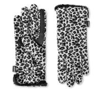 isotoner Damen Stretch-Fleece-Handschuhe mit Microluxe-Futter und Smart-Touch-Technologie, Schneeleopard - recycelt und Smartdri, Einheitsgröße