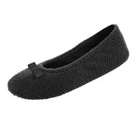 isotoner Feuchtigkeitsableitende und Wildledersohle für Komfort für Damen, Ballerinas, Schwarz, 9.5-10.5