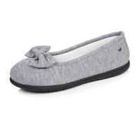 Isotoner Hausschuhe Ballerinas Damen, äußerst bequem und leicht, mit ergonomischer Sohle und Fußgewölbestütze, 38 EU, Grauirisierend