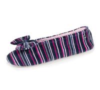 Isotoner - Hausschuhe Ballerine Velours - Grand Nœud W - mehrfarbig - Größe 35 - 36