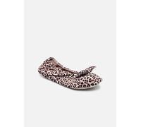 Isotoner - Hausschuhe Ballerine microvelours - grand nœud - braun - Größe 35 - 36