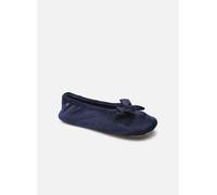 Isotoner - Hausschuhe Ballerine Microvelours - Nœud Grosgrain W - blau - Größe 35 - 36