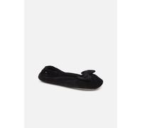 Isotoner - Hausschuhe Ballerine Velours Bio - Grand Nœud W - schwarz - Größe 41 - 42
