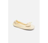 Isotoner - Hausschuhe Ballerine Velours - Grand Nœud W - beige - Größe 41 - 42