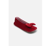 Isotoner - Hausschuhe Ballerine Velours - Grand Nœud W - Bordeaux - Größe 37 - 38