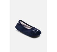 Isotoner - Hausschuhe Ballerines - microvelours - blau - Größe 39 - 40