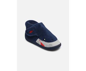 Isotoner - Hausschuhe Bottillons velcro garcon - microéponge - blau - Größe 21