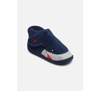 Isotoner - Hausschuhe Bottillons velcro garcon - microéponge - blau - Größe 22