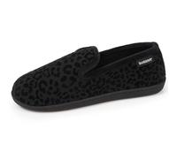 Isotoner Hausschuhe Damen ergonomische Einlegesohle Komfort, warm, 38 EU, Schwarz