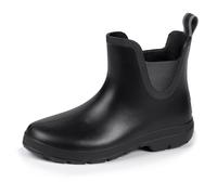 Isotoner Sehr bequeme Damen-Regenstiefel (Everywear™-Technologie), kurz, leicht anzuziehen, Schwarz , 40 EU