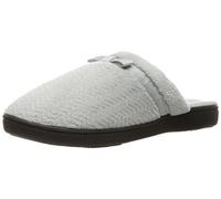isotoner Women's Chevron Clog W/Smartdri Slip on Slipper, Light Grey, Small/6.5-7 M US