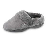 Isotoner Women's Classic Hoodback W Memory Foam Slip on Slipper, Ash, X-Large / 9.5-10 M US