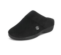 Isotoner Women's Classic Hoodback W Memory Foam Slip on Slipper, Black, X-Large / 9.5-10 M US