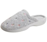 Isotoner Women's Classic Terry Clog Slippers Slip on, Heather Grey, Large / 8.5-9 Regular US