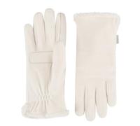 isotoner Women's Stretch Fleece Gloves with Microluxe Lining and Smart Touch Technology Cold Weather, Ivory-Without Smartdri, One Size