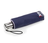 Isotoner X-tra robuster Regenschirm mit Kippschutz, wasserabweisend, automatisches Öffnen/Schließen, Marineblau mit dunkler Paspelierung, ST