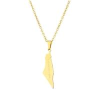 Israel Und Palästina Karte Halskette Edelstahl Anhänger Halskette Mit Palästinensischen Worten Chokerschmuck Für Frauen