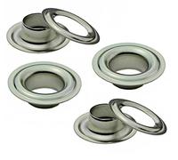 ISTA TOOLS -Große-Auswahl an DIN 7332 Ösen Deutsche Norm -für Planen, Banner, Markisen (Ösen selbstschneidend) inkl. Gegenscheiben (50 Stück-12mm, Messing vernickelt)