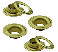 ISTA TOOLS -Große-Auswahl an DIN 7332 Ösen Deutsche Norm -für Planen, Banner, Markisen (Ösen selbstschneidend) inkl. Gegenscheiben (50 Stück-12mm, Messing naturbelassen)