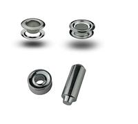 ISTA TOOLS T-1 Ösen 100 Stück, rostfrei Grundmaterial Messing + Einschlagstempel, Metallösen f. Leder Stoff Textil (6 x 11 mm, Silber)