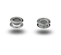 ISTA TOOLS T-1 Ösen mit Gegenscheiben, Messing-Ösen, Metallöse, Rundöse mit Scheibe, Messing, rostfrei - 120 Stück (12 x 25 x 6,0 mm, Silber)