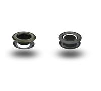 ISTA TOOLS T-1 Ösen mit Gegenscheiben, Messing-Ösen, Metallöse, Rundöse mit Scheibe, Messing, rostfrei - 120 Stück (4 x 8 x 5,1 mm, Antik)