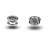 ISTA TOOLS T-1 Ösen mit Gegenscheiben, Messing-Ösen, Metallöse, Rundöse mit Scheibe, Messing, rostfrei - 120 Stück (3 x 7 x 4,6 mm, Silber)