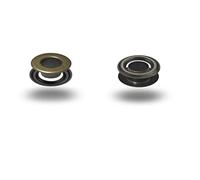 ISTA TOOLS T-3 Ösen mit Gegenscheiben, Messing-Ösen, Metallöse, Rundöse mit Scheibe, Messing, rostfrei - 120 Stück (10 x 19 x 6,2 mm, Antik)