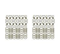 ISTOVO 112 StüCk SchlüSsel AnhäNger Haken mit D Ringen Set GeldböRse Hardware für die Herstellung SchlüSselband Karabiner Haken Drehbare VerschlüSse mit Schnalle